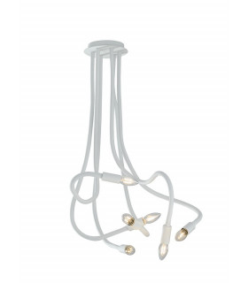 LOVER 6 Light Multi Arm Semi Flush Ceiling light White 100x120cm-1