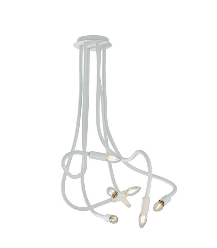 LOVER 6 Light Multi Arm Semi Flush Ceiling light White 100x120cm-1