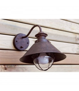 1 Light Outdoor Dome Wall Light Rust Brown, E27 - 2