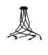 LOVER 6 Light Multi Arm Semi Flush Ceiling light Black 100x120cm