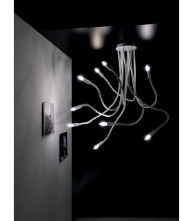 LOVER 9 Light Multi Arm Semi Flush Ceiling light White 100x120cm-2