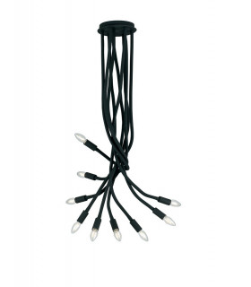 LOVER 9 Light Multi Arm Semi Flush Ceiling light Black 100x120cm-1