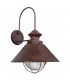 1 Light Outdoor Small Dome Wall Light Rust Brown, E27 - 1