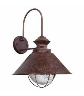1 Light Outdoor Small Dome Wall Light Rust Brown, E27 - 1