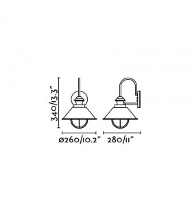 1 Light Outdoor Small Dome Wall Light Rust Brown, E27 - 2