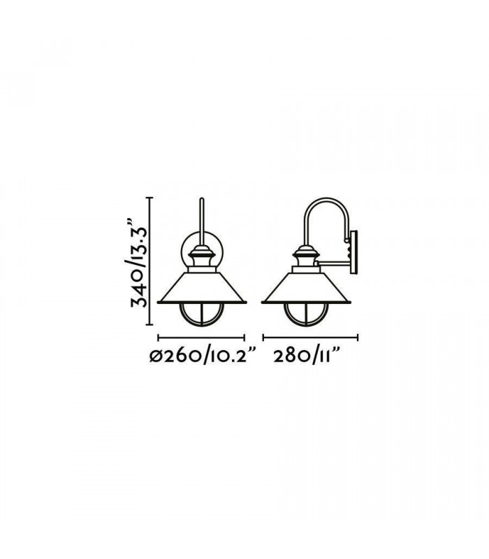 1 Light Outdoor Small Dome Wall Light Rust Brown, E27 - 2