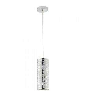 MAYA Slim Pendant Ceiling Light Chrome 10x27cm