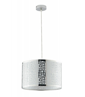 MAYA Cylindrical Pendant Ceiling Light Chrome 35x22cm