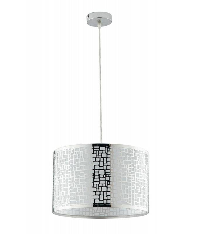 MAYA Cylindrical Pendant Ceiling Light Chrome 35x22cm