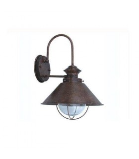 1 Light Outdoor Large Dome Wall Light Rust Brown, E27 - 1