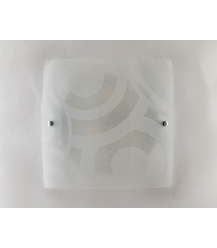 MIRO 3 Light Patterned Glass Flush Ceiling Light White 40x40cm-4