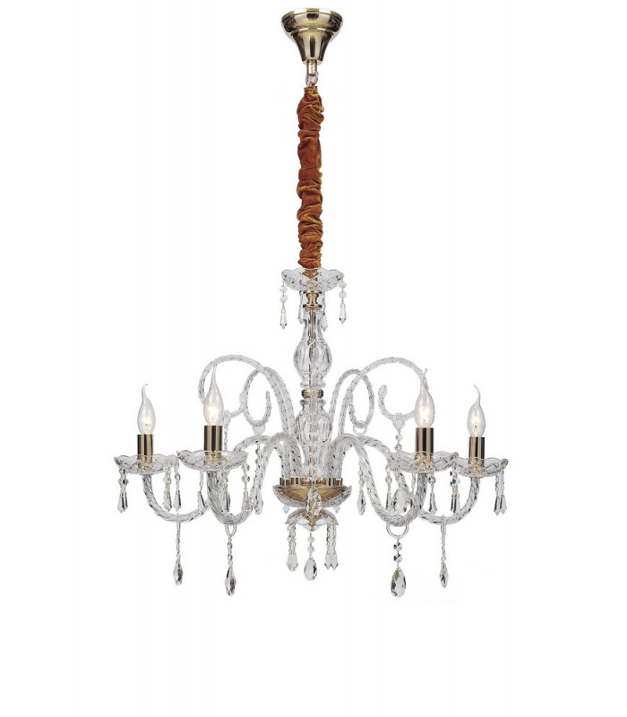 MONALISA 5 Light Chandeliers Gold Crystal 70x70cm