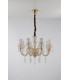 MONET 8 Light Chandeliers with Shades Gold Crystal With Fabric 73x58cm