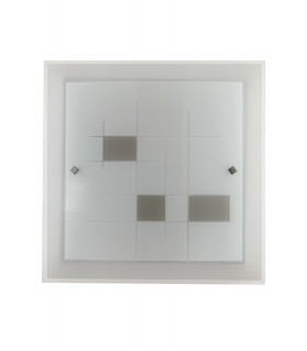MUSA 2 Light Patterned Glass Flush Ceiling Light White 40x40cm-1