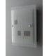 MUSA 2 Light Patterned Glass Flush Ceiling Light White 40x40cm-3