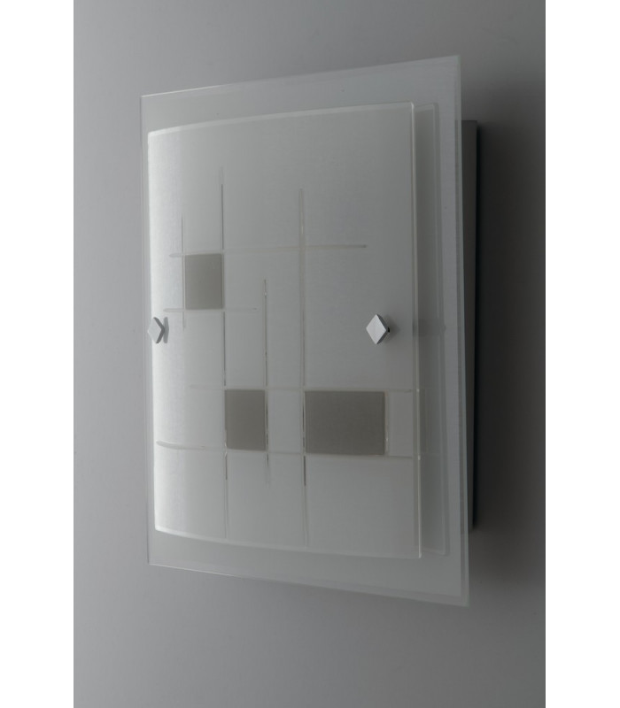 MUSA 2 Light Patterned Glass Flush Ceiling Light White 40x40cm-3