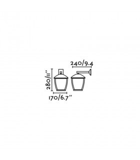 1 Light Outdoor Small Wall Lantern Dark Grey IP44, E27 - 2