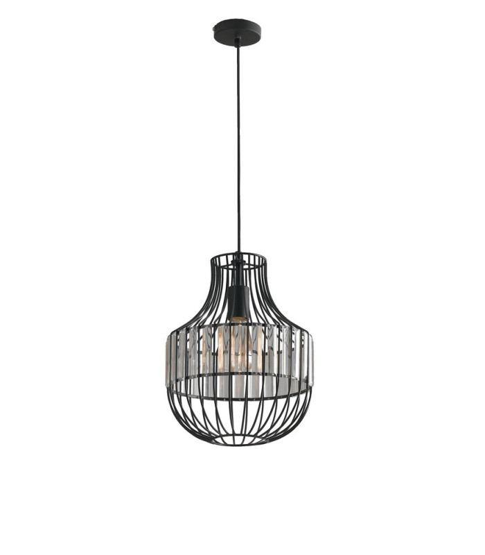 OPIUM Wire Frame Pendant Ceiling Light Black 30x36.4cm-1