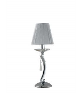 ORCHESTRA Table Lamp with Round Tapered Shade Chrome K9 Crystals With Fabric 15x45cm-1