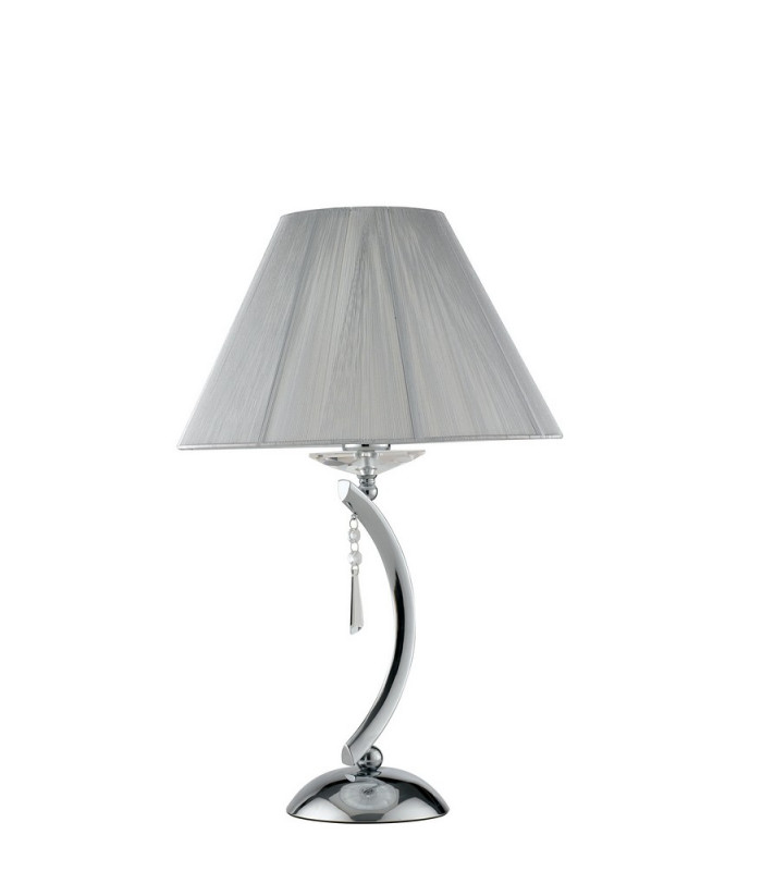 ORCHESTRA Table Lamp with Round Tapered Shade Chrome K9 Crystals With Fabric 35x53.5cm-1
