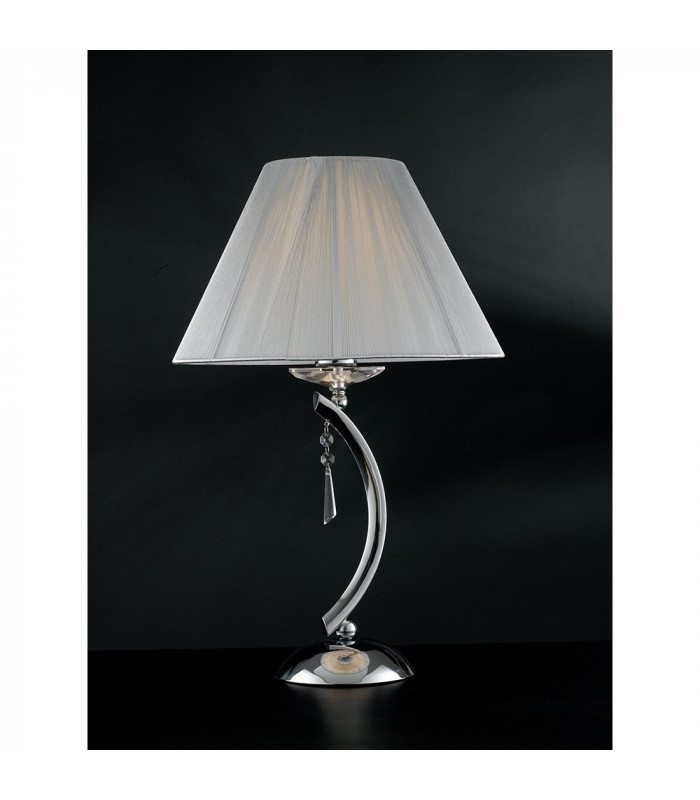 ORCHESTRA Table Lamp with Round Tapered Shade Chrome K9 Crystals With Fabric 35x53.5cm-2
