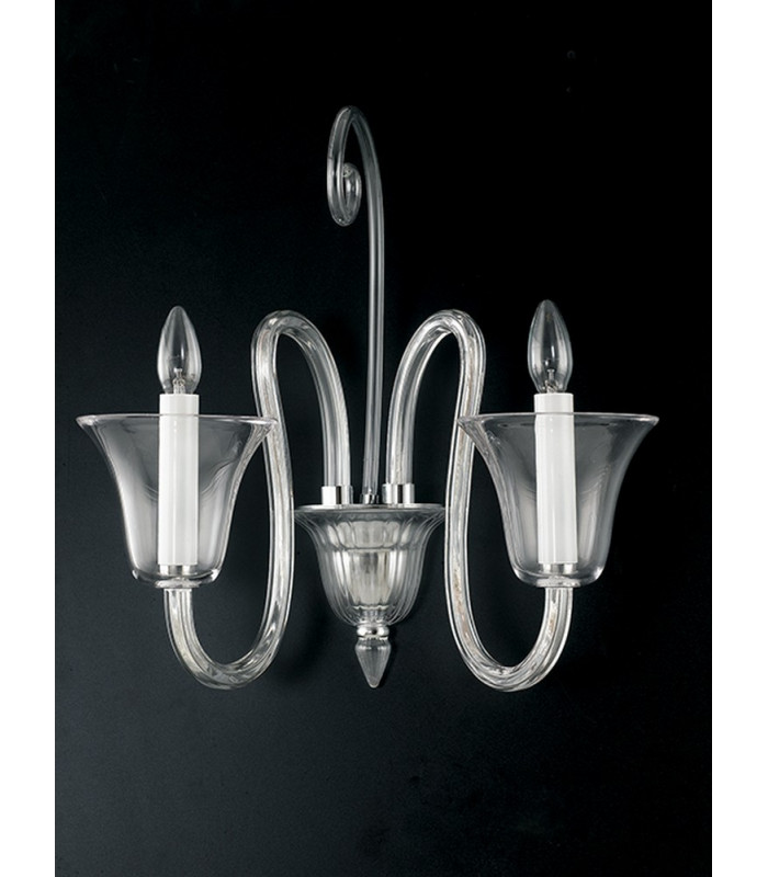 PALACE Twin 2 Light Candle Wall Light Chrome 60x48x32cm