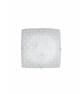 PAMELA LED Patterned Glass Flush Ceiling Light White 1480lm 4000K 30x30cm-1