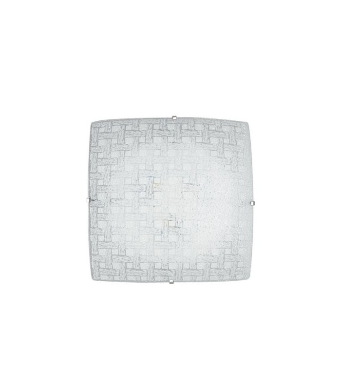 PAMELA LED Patterned Glass Flush Ceiling Light White 1480lm 4000K 30x30cm-1