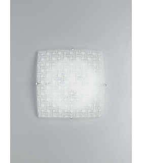 PAMELA LED Patterned Glass Flush Ceiling Light White 1480lm 4000K 30x30cm-2