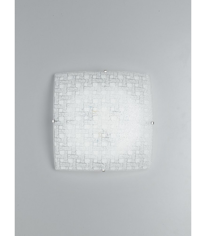 PAMELA LED Patterned Glass Flush Ceiling Light White 1480lm 4000K 30x30cm-2