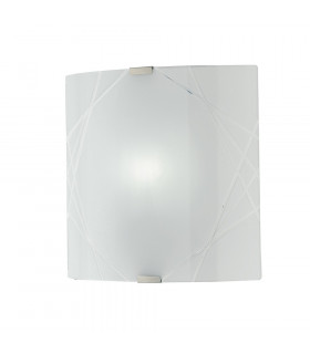 PARADISE Patterned Glass Flush Ceiling Light White 26x26cm-1