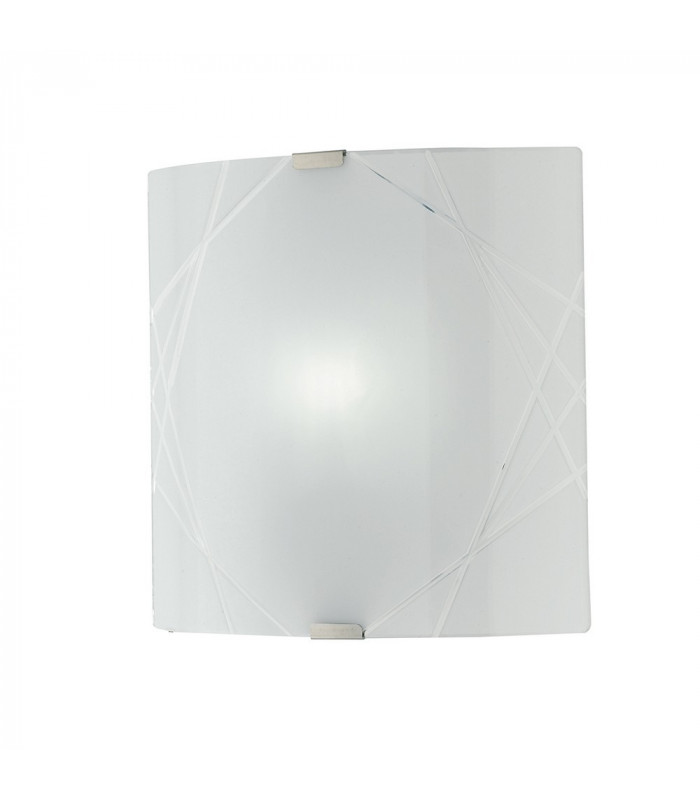 PARADISE Patterned Glass Flush Ceiling Light White 26x26cm-1