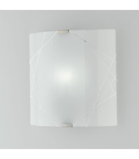 PARADISE Patterned Glass Flush Ceiling Light White 26x26cm-2