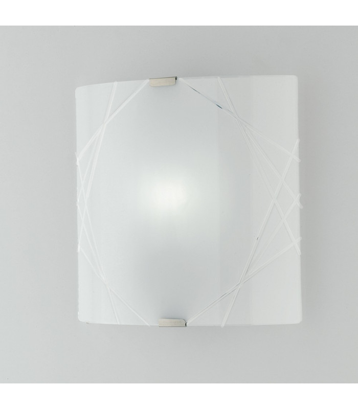 PARADISE Patterned Glass Flush Ceiling Light White 26x26cm-2