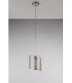PARIS Slim Pendant Ceiling Light Silver 20x20cm-2