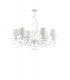 PERLA 6 Light Chandeliers with Shades White K9 Crystals 82cm