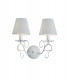 PERLA 2 Light Wall Lamp with Shade White K9 Crystals 35x35cm-1
