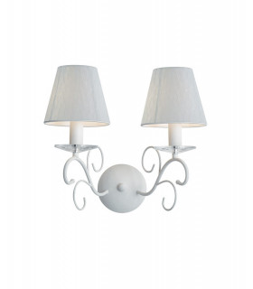 PERLA 2 Light Wall Lamp with Shade White K9 Crystals 35x35cm-1