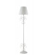 PERLA Floor Lamp with Tapered Shade White K9 Crystals 35x165cm