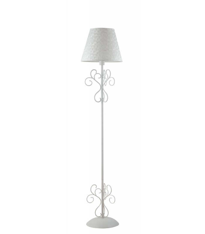 PERLA Floor Lamp with Tapered Shade White K9 Crystals 35x165cm