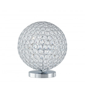 PLANET 3 Light Globe Table Lamp Chrome Crystals 25x28cm