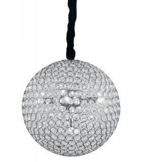 PLANET 5 Light Spherical Pendant Ceiling Light Chrome Crystals 35cm