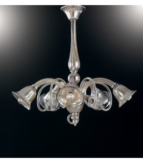 POSEIDON 5 Light Multi Arm Pendant Ceiling Light Champagne 72x65cm-1