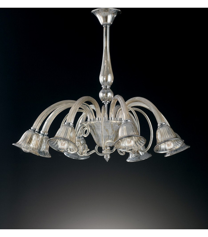 POSEIDON 8 Light Multi Arm Pendant Ceiling Light Champagne 93x73cm