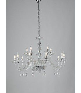 RIFLESSO 5 Light Chandeliers Chrome Crystal 96x67cm