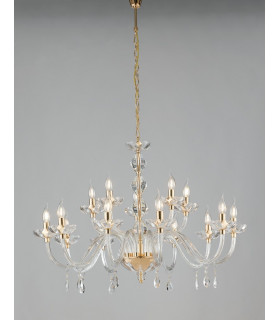 RIFLESSO 5 Light Chandeliers Gold Crystal 96x67cm