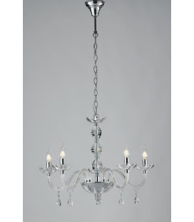 RIFLESSO 5 Light Chandeliers Chrome Crystal 70x53cm