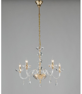 RIFLESSO 5 Light Chandeliers Gold Crystal 70x53cm-1