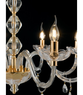 RIFLESSO 5 Light Chandeliers Gold Crystal 70x53cm-2