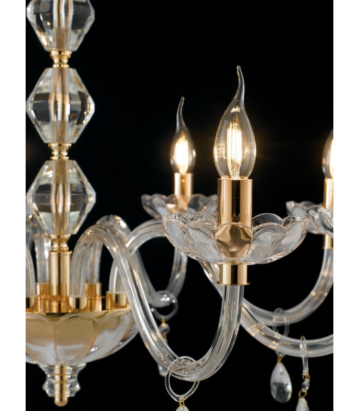 RIFLESSO 5 Light Chandeliers Gold Crystal 70x53cm-2